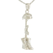 Sterling Silver Helmet, Gun &amp; Boots Pendant/Necklace Cremation Urn for Ashes - £67.92 GBP