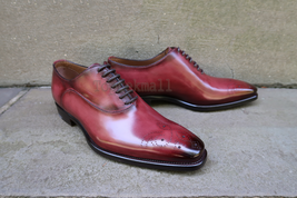 Handmade Men&#39;s Leather New two tone oxfords custom premium quality shoes-460 - £172.82 GBP