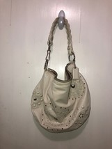 Coach Large Off White Studded Hobo Purse Braided Handle Coach Hanging Ch... - £46.70 GBP