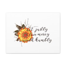  Micah 6:8 Act Justly Sunflower Bible Verse Canvas Christian Wal - £57.08 GBP+