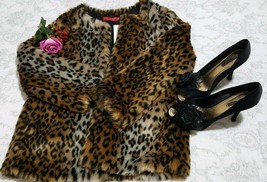 Philanthropy Women&#39;s Leopard Print Faux Fur Grace Jacket SZ S NWT RLP $240 - $113.85