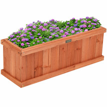 28 Inch Wooden Flower Planter Box Garden Yard Decorative Window Box Rect... - £93.37 GBP