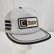 Vintage GenCorp Automotive Three Stripe Trucker Hat Cap Sewn Patch Snapback - £19.97 GBP