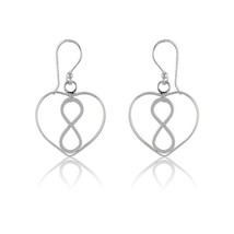 Sterling Silver Open Heart with Infinity Design Earrings - £18.78 GBP