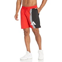 adidas Men&#39;s Pro Madness 3.0 Basketball Shorts HE2882 Vivid Red/Grey Siz... - $474.75 MXN
