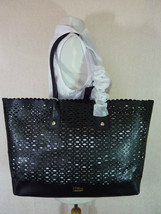 NWT FURLA Black Perforated Convertible EW Melissa Tote Bag $378 - Made in Italy - £302.15 GBP
