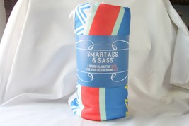 Smart &amp; Sass (New) Round Blanket -BEACH Or Backyard, Bright Design W/TASSEL - 4&#39; - £20.36 GBP