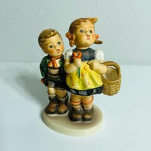 Goebel Hummel To Market Boy And Girl Walking With Basket And Flower Figurine Tm3 - £38.77 GBP