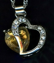 Blatt Unendlichkeit Liebe Herz Anhänger Halskette Geburtsstein Crystal S... - £25.51 GBP