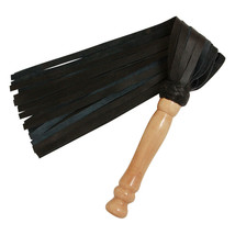 Real Cow Hide Black Leather Flogger 25 Thick Tails Heavy &amp; Thuddy impact... - $17.24