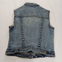 Unionbay J1Y60XR Denim Cotton Vest Women’s Medium Biker Grunge Western Cowgirl  image 2