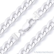 Solid .925 Sterling Silver Cuban Curb 9mm Link Italy-Made Men&#39;s Chain Necklace - $313.82+