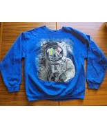 Gildan MTV Spaceman Logo Crewneck Sweatshirt Size Large Royal Blue Retro - £20.54 GBP