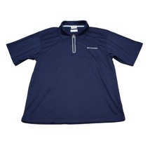 Columbia Shirt Mens S Dark Blue 1/4 Zip Polo Short Sleeve Golf Omni-Wick - $19.68