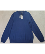 Club Room Sweater Mens Size XL Blue Knit Merino Wool Blend Long Sleeve V... - £24.63 GBP