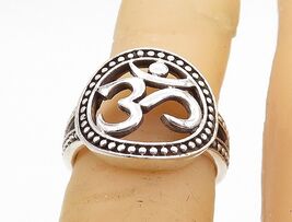 925 Sterling Silver  Vintage Om Spiritual Symbol Band Ring Sz 4.5  RG8101 - $44.84