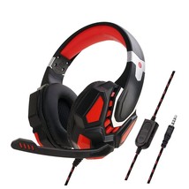 Headset Bass Sound Stereo Wired Headphones PS4 Red NO LED - £19.92 GBP