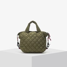 Women Winter Luxury Quilted Pillow Tote Handbag Female Brand Design Mini Feather - £36.96 GBP