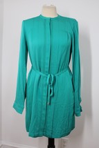 DVF Diane von Furstenberg 2 Green Silk Belted Pleat Front Dress - £30.36 GBP