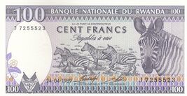 Rwanda, 100 Cent Francs, 1989, P19, UNC - $13.86
