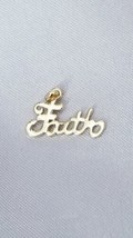 Vintage 18k Gold RGP over Sterling Silver FAITH Charm Pendant NEW - £11.68 GBP