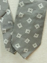 Vintage Giorgio Armani Cravatte Italy Neck Tie/Necktie Silk gray beige 56&quot;x3.75&quot; - £14.32 GBP