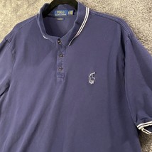 Ralph Lauren Polo Shirt Mens Extra Large Navy Blue Classic Fit Rubber Po... - £11.07 GBP