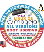 MAGEIA 9, 8 LINUX OS 64-BIT LIVE/FULL, BOOT USB/DVD, XFCE PLASMA GNOME D... - €6,84 EUR+