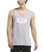 Reebok Men&#39;s Cotton Blend Graphic Tank - Heather Grey-XL - $16.99