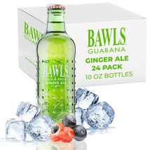 BAWLS Guarana Ginger Ale, High Energy Caffeinated Drink, 10oz Glass Bottles - £30.01 GBP+