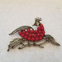 Vintage Gold Tone Peacock Brooch - £23.50 GBP