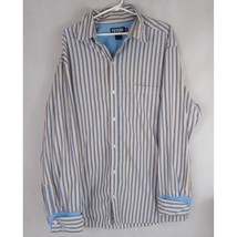 Vintage Psyche Men&#39;s Colorful Striped Casual Dress Shirt Size XXL - £18.98 GBP