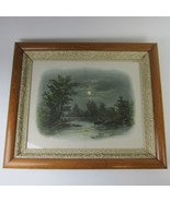 Antique Art Print William Henry Chandler A Boating By Moonlight Framed - £158.18 GBP