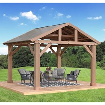 Gazebos Pavilion Outdoor Backyard Patio Hardtop Garden Yardistry Wood Diy 12X14 - £2,164.40 GBP