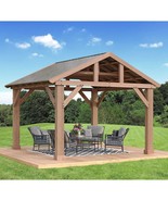 GAZEBOS PAVILION OUTDOOR BACKYARD PATIO HARDTOP GARDEN YARDISTRY WOOD DI... - £2,174.76 GBP