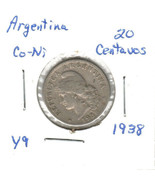 Argentina 20 Centavos, copper-nickel, 1938, KM 9 - $2.00
