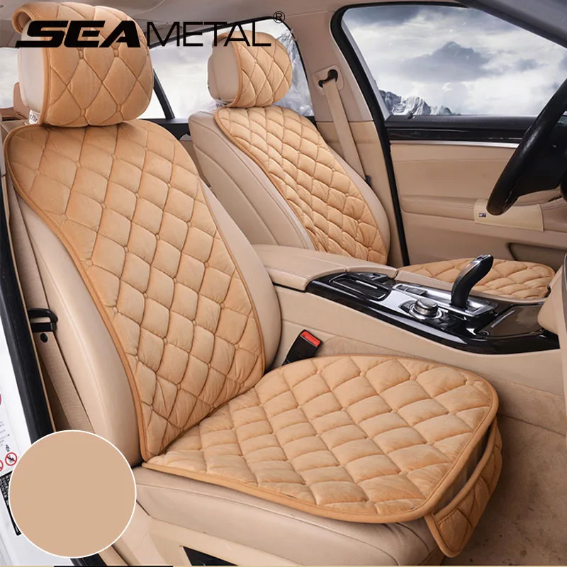 SEAMETAL Winter Car Seat Cover Soft Warm Car Seat Cushion Universal Plush - £15.60 GBP+