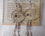 Dream Catcher Earrings Silver Tone Black Bead Feather Pierced Vintage We... - $8.79