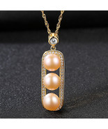 S925 Sterling Silver Necklace Women Fashion Pod Type Silver 8-9Mm Freshw... - £24.49 GBP
