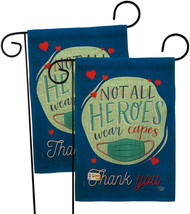 Thank You All Heroes Burlap - Impressions Decorative 2 pcs Garden Flags Pack GP1 - £28.02 GBP