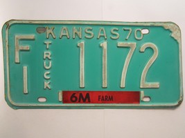 LICENSE PLATE Truck Tag 1970 KANSAS FI 1172 Finney County [Z270] - £5.73 GBP