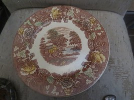 Nasco Mountain Woodland Dinner Plate 10 5/8&quot; diameter Brown transferware - £7.46 GBP