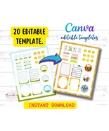 20 sheet Sticker Frame CANVA Editable. Custom Sticker Sheets Template Pr... - £3.94 GBP