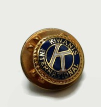 Kiwanis International Club Enamel Gold Tone Blue Lapel Hat Pin - £14.22 GBP