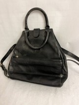 Vintage Calvin Klein Black Leather Women&#39;s Casual Backpack Sling Bag - £52.94 GBP
