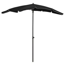  Garden Parasol Black Polyester 78.7 x 51.2 in Collapsible - $107.49