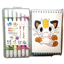 Pokemon Acrylic Art Marker Set &amp; 10PK Spiral Sketchbooks With Pokemon Ch... - $24.48