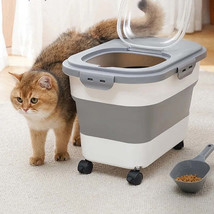 Freeship Collapsible Cat Dog Food Storage Container Folding Pet Food Container W - £25.98 GBP+