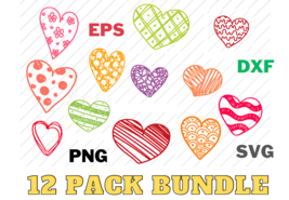 Drawn heart SVG Bundle , PNG, EPS, dxf Instant Download,Heart Svg Bundle, Hand-d - £0.63 GBP