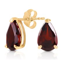 Galaxy Gold GG 3.15 Carat 14k Solid Gold Stud Earrings Natural Garnet - £232.91 GBP